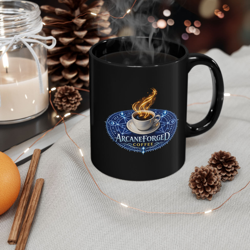 ArcaneForged Coffee Black Mug — 11oz/15oz Blue
