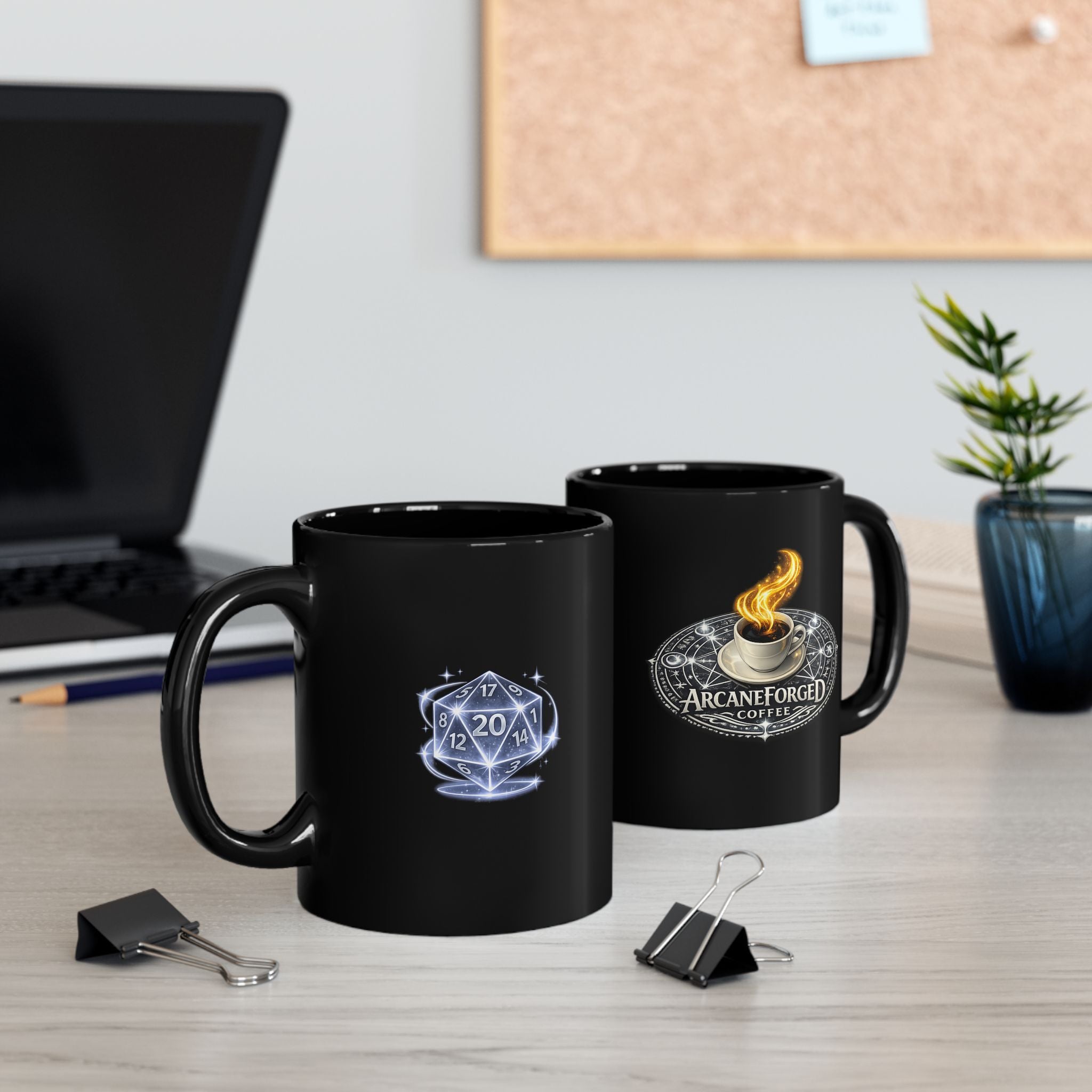 ArcaneForged Coffee Black Mug — 11oz/15oz Silver