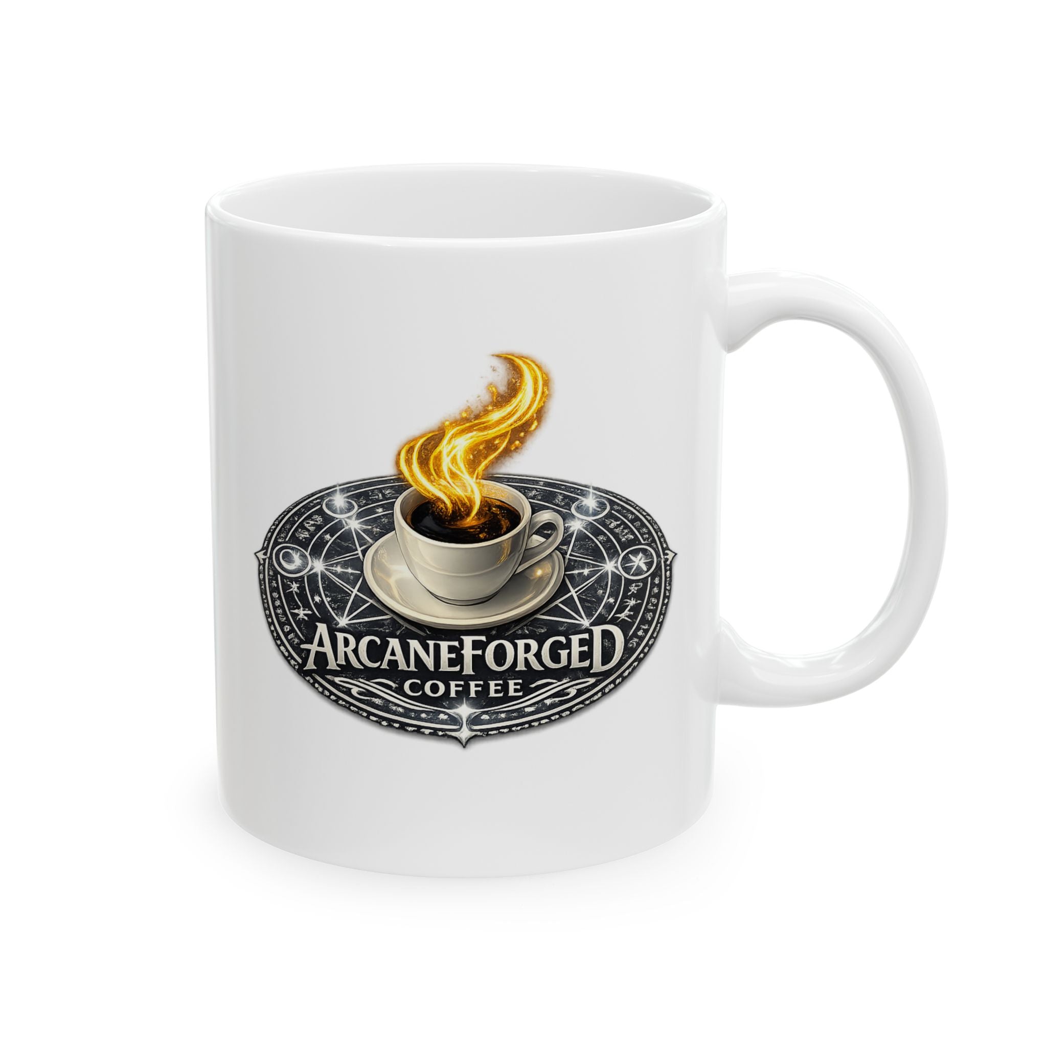 ArcaneForged Ceramic Mug — (11oz & 15oz) Silver
