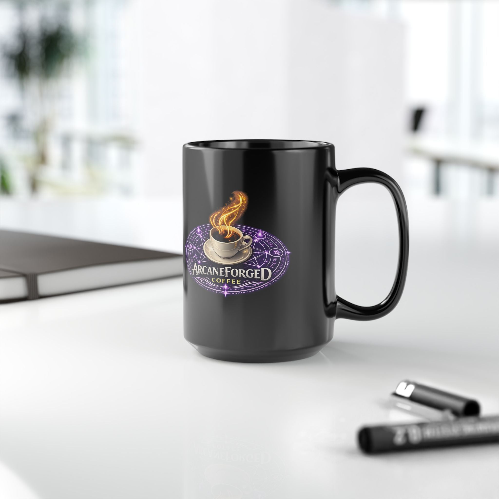 ArcaneForged Coffee Black Mug — 11oz/15oz Purple