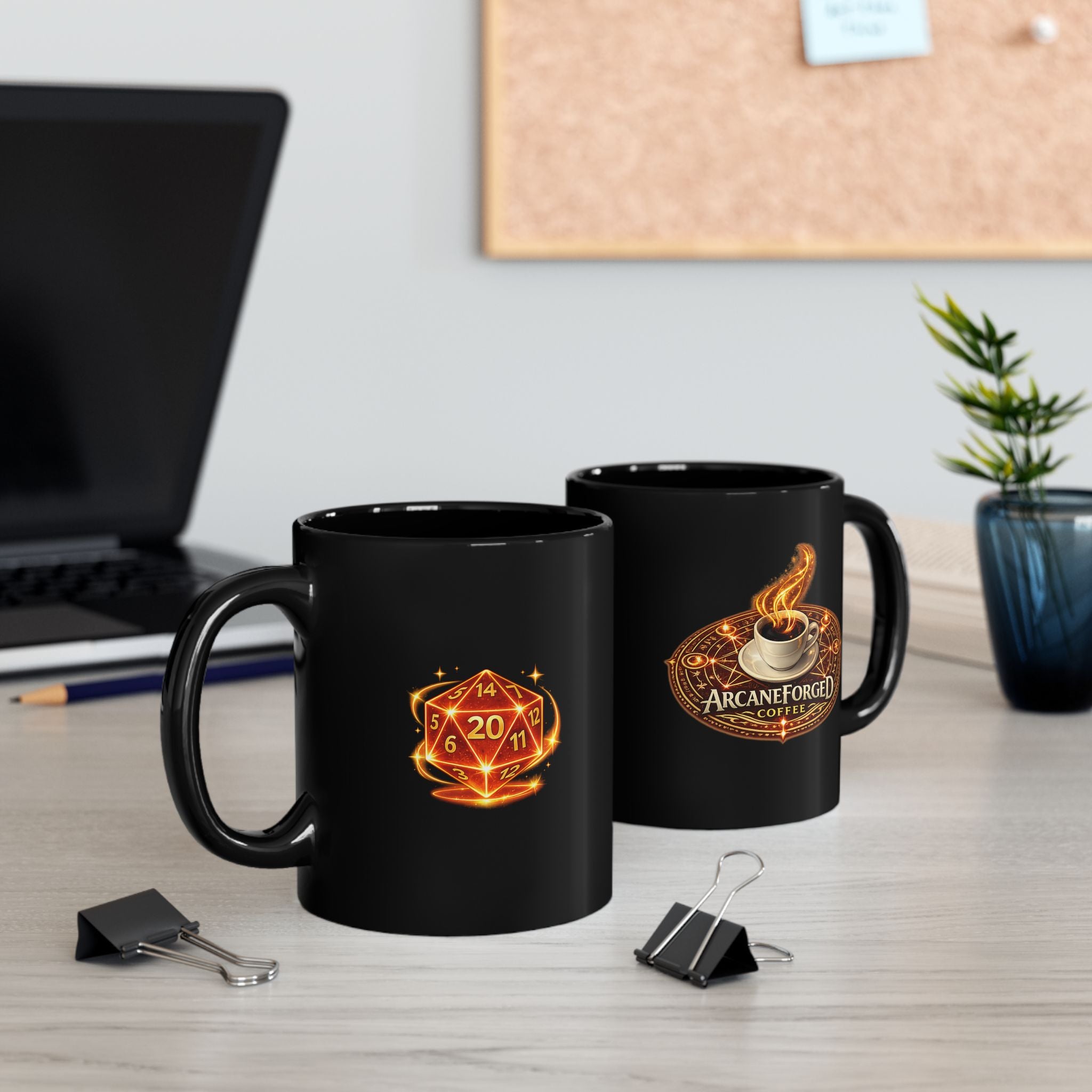 ArcaneForged Coffee Black Mug — 11oz/15oz Gold