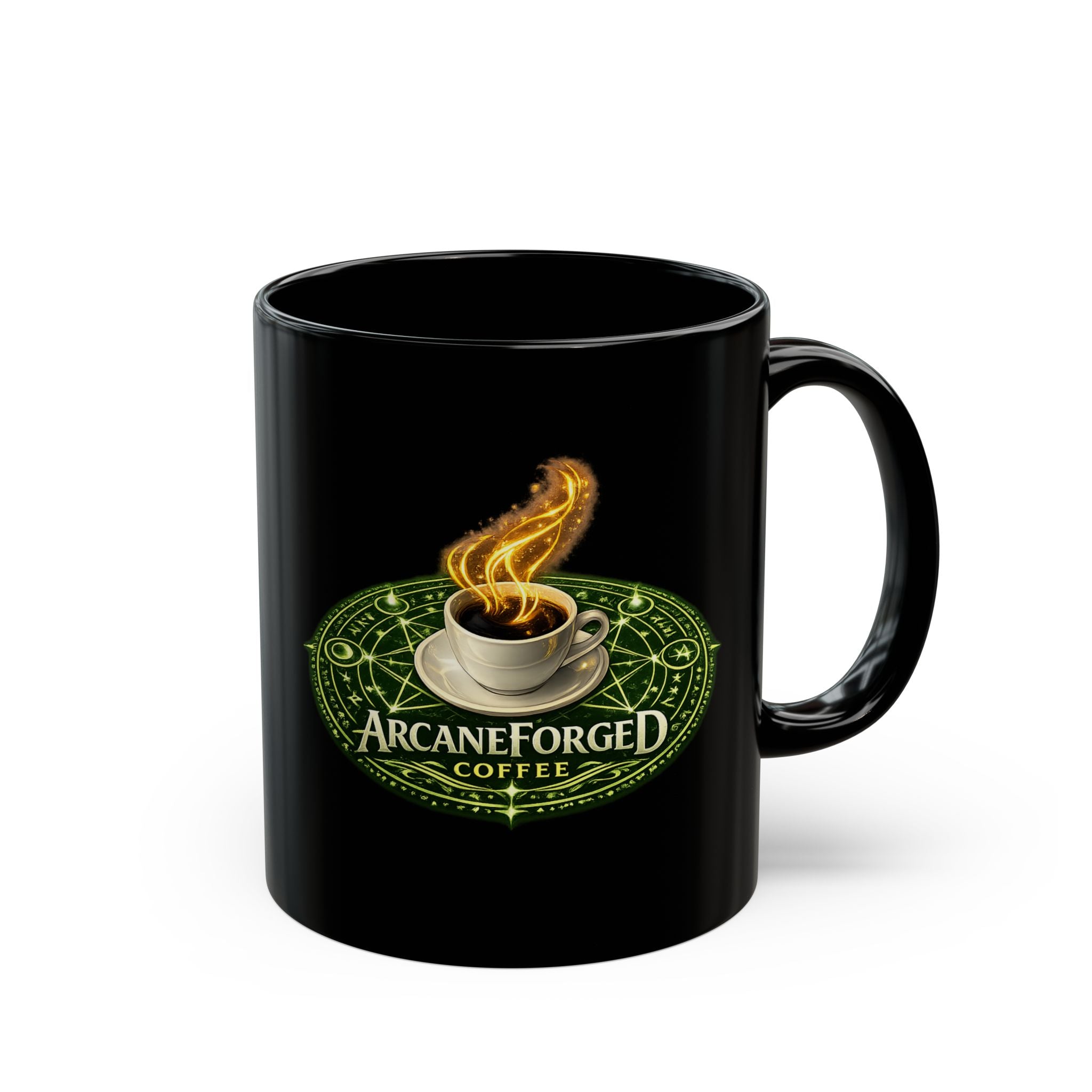 ArcaneForged Coffee Black Mug — 11oz/15oz Green