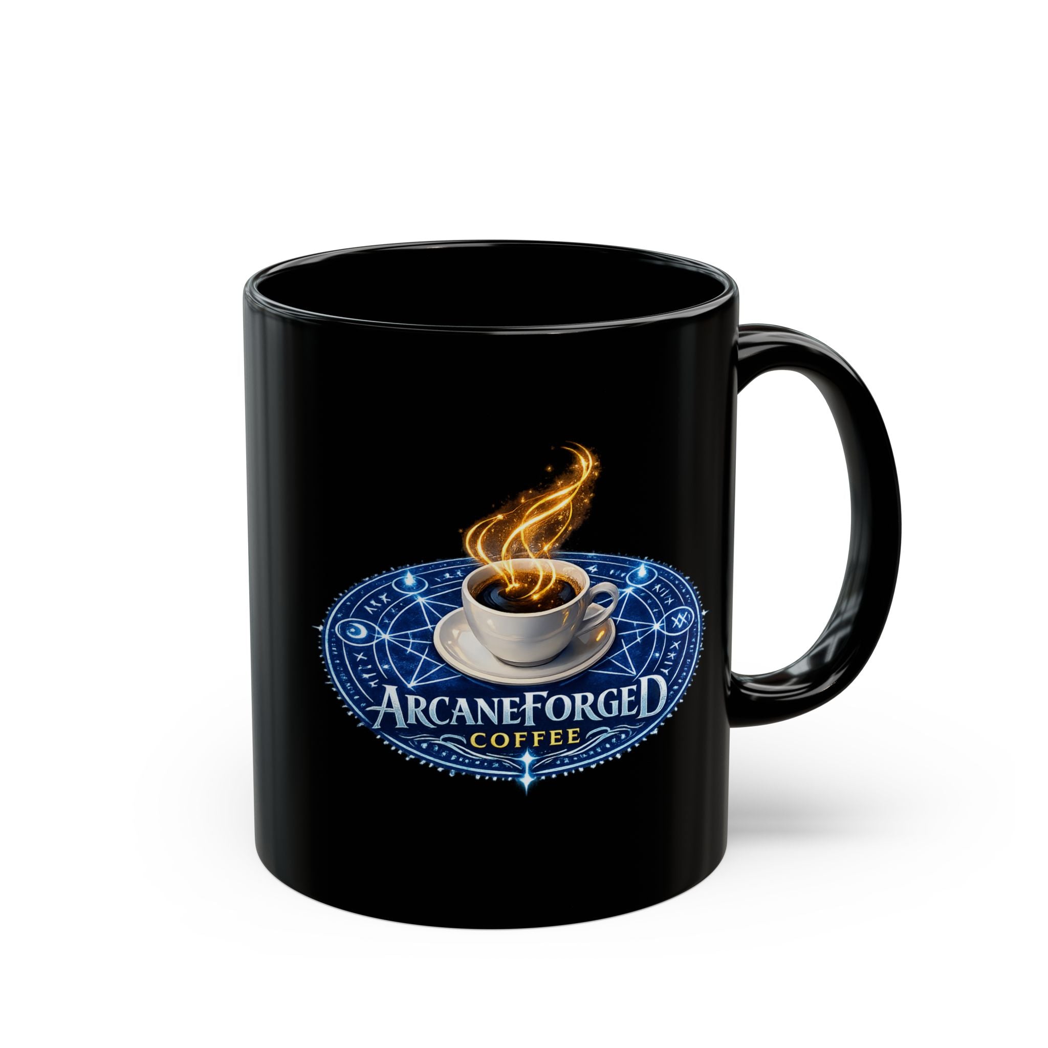 ArcaneForged Coffee Black Mug — 11oz/15oz Blue