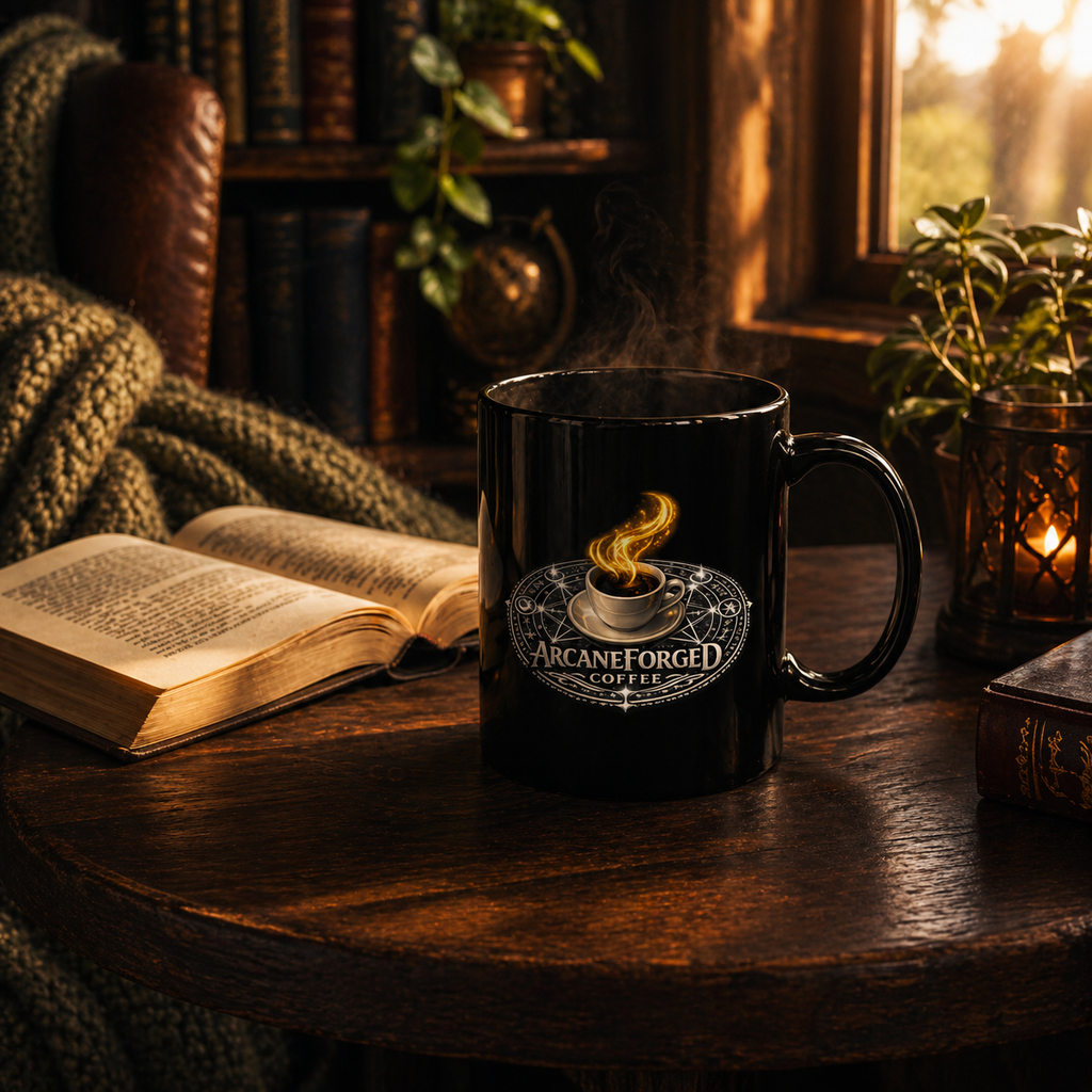ArcaneForged Coffee Black Mug — 11oz/15oz Blue