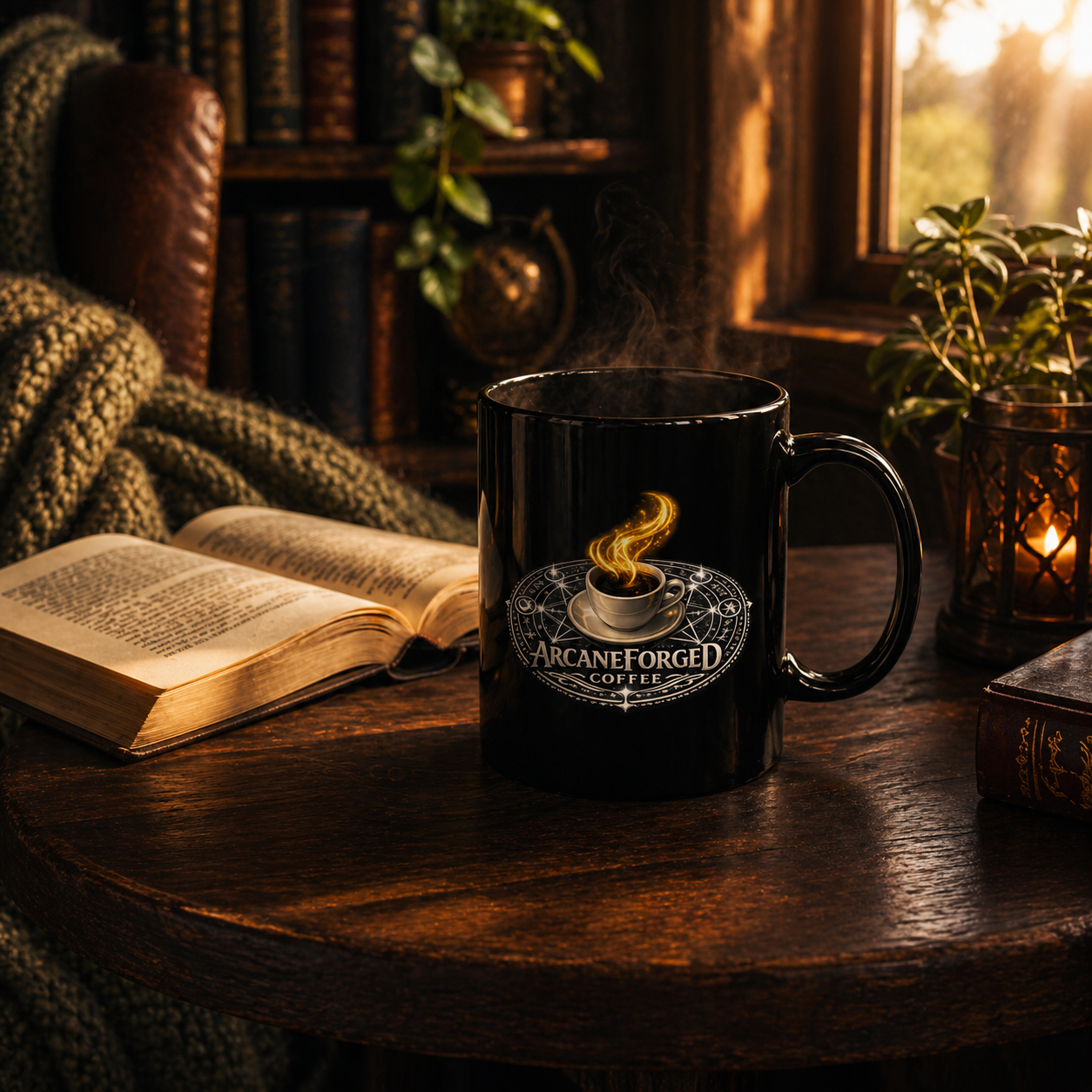 ArcaneForged Coffee Black Mug — 11oz/15oz Blue